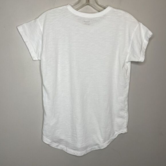MADEWELL Whisper Tee Women XS Optic White Lightweight Cotton AI537 - Picture 7 of 11